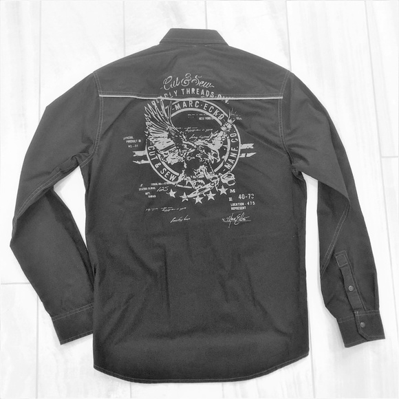 Marc Ecko Other - Marc Ecko Cut & Sew Long Sleeve Snap Front Shirt